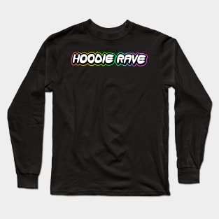 Hoodie Rave Rainbow Outline Inverted One-Liner Long Sleeve T-Shirt